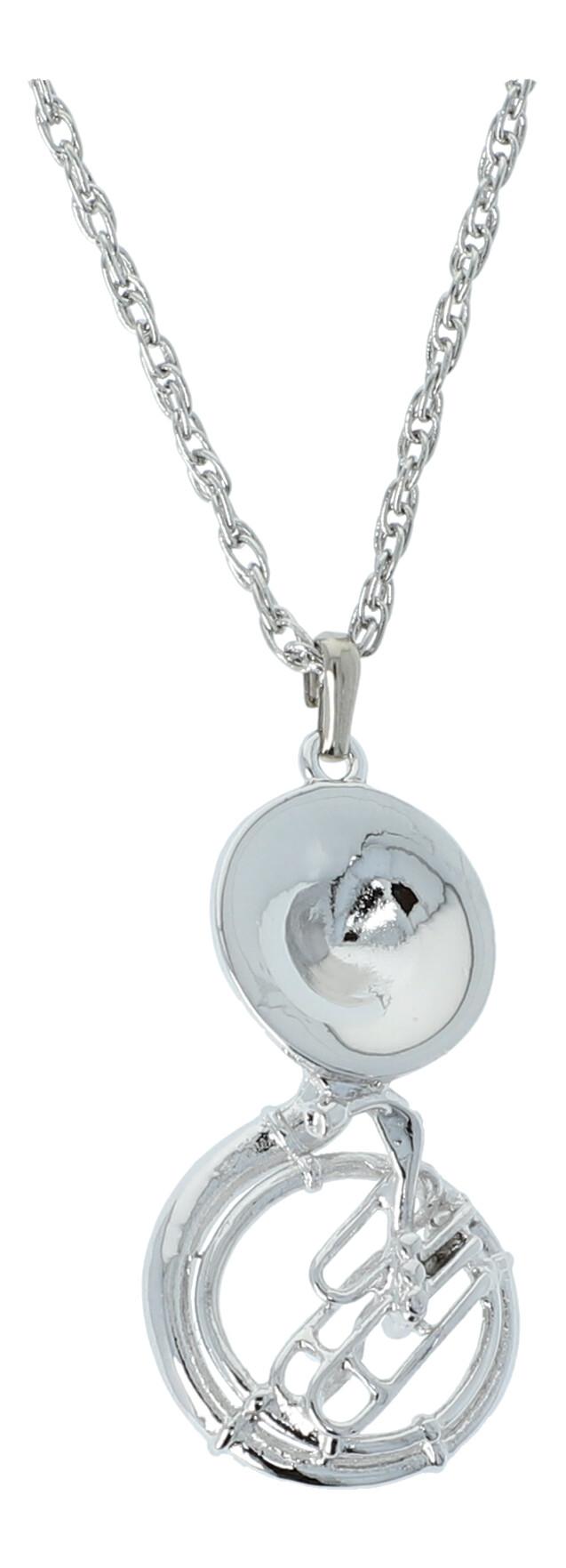 Sousaphone pendant, with chain, silver-plated or gold-plated