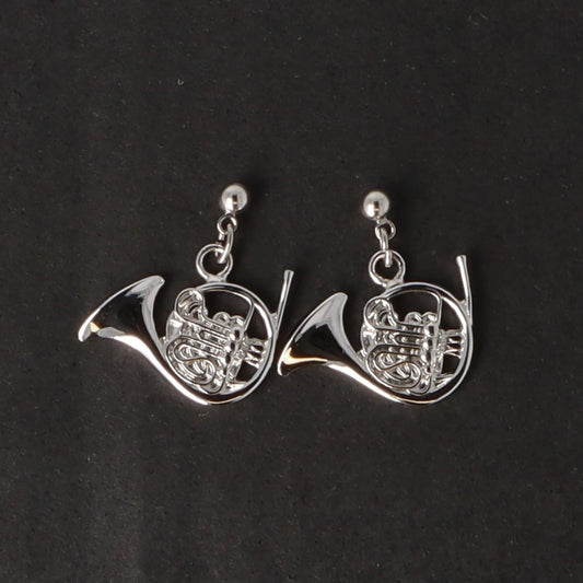 Horn earrings, silver-plated or gold-plated