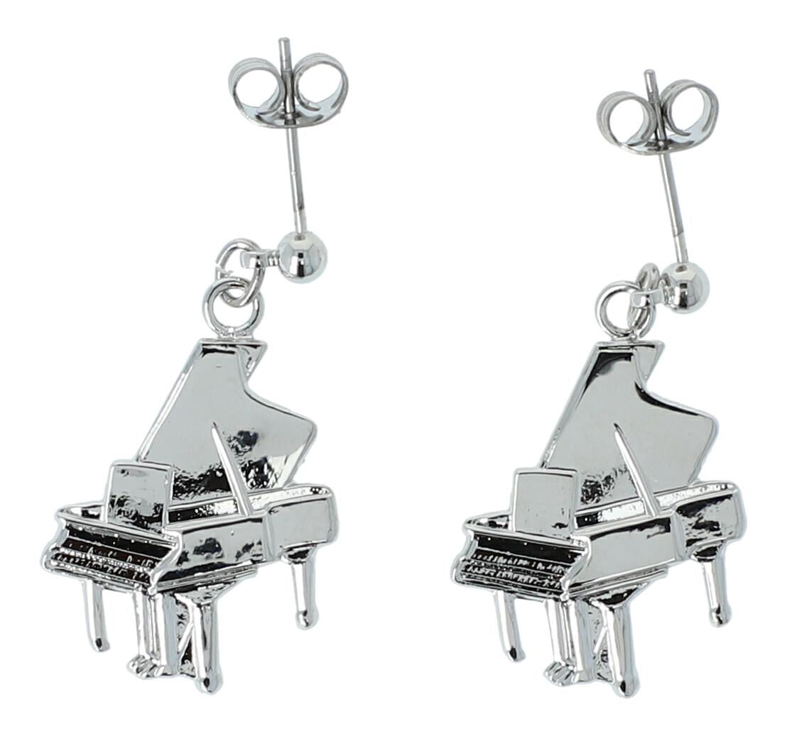 Piano earrings, silver-plated or gold-plated