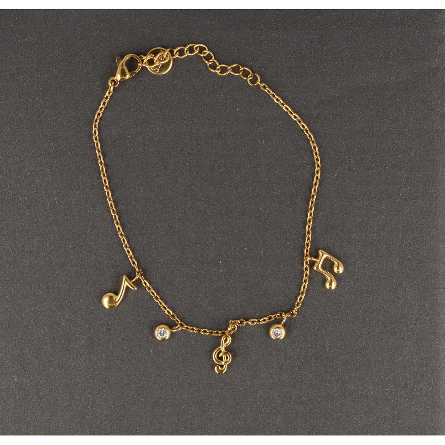 Armband aus Edelstahl mit Noten und Violinschlüssel-Anhängern