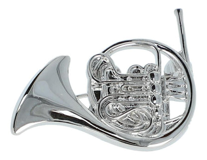 Instrument brooch, various designs, silver-plated