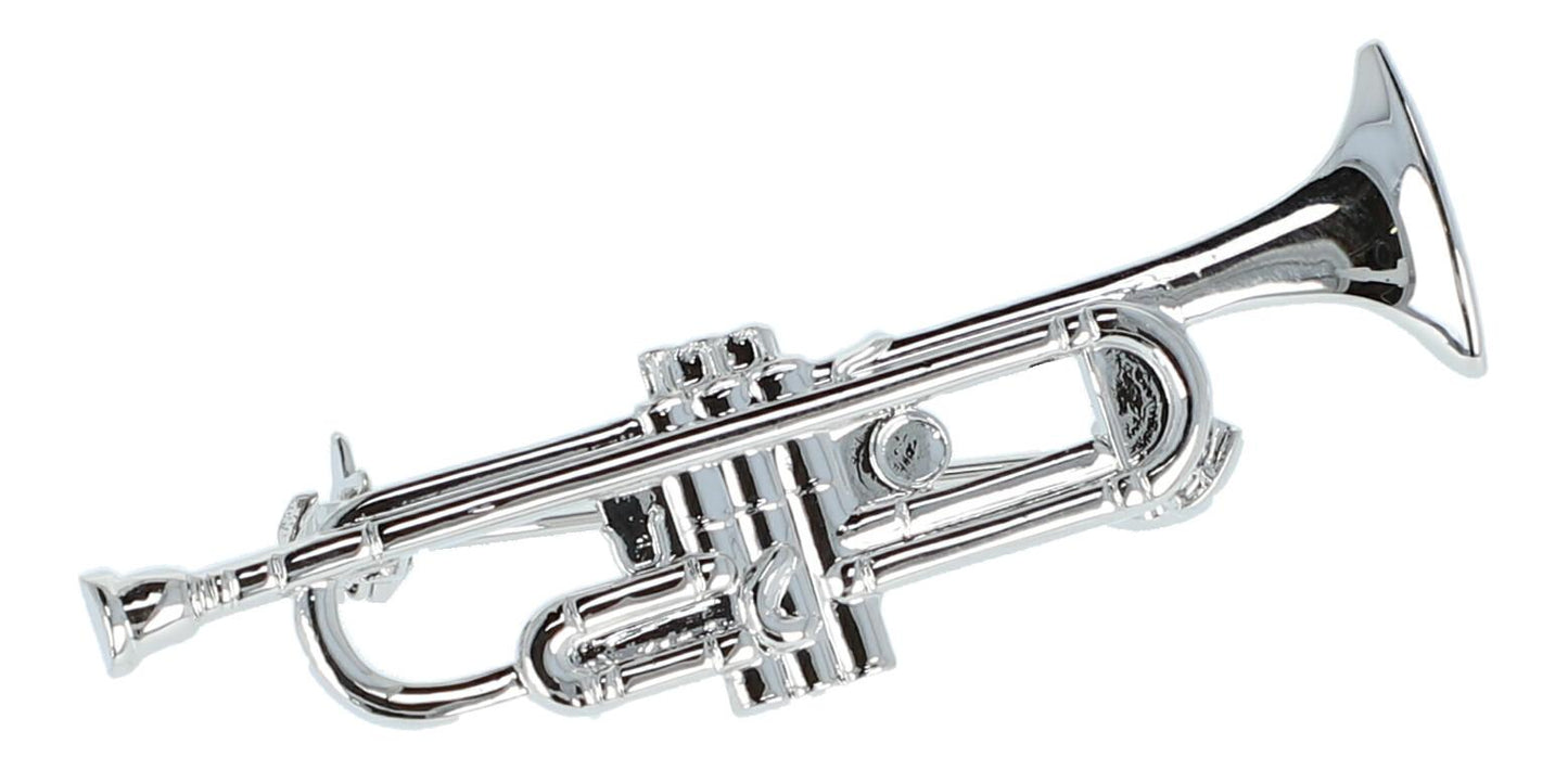 Instrument brooch, various designs, silver-plated