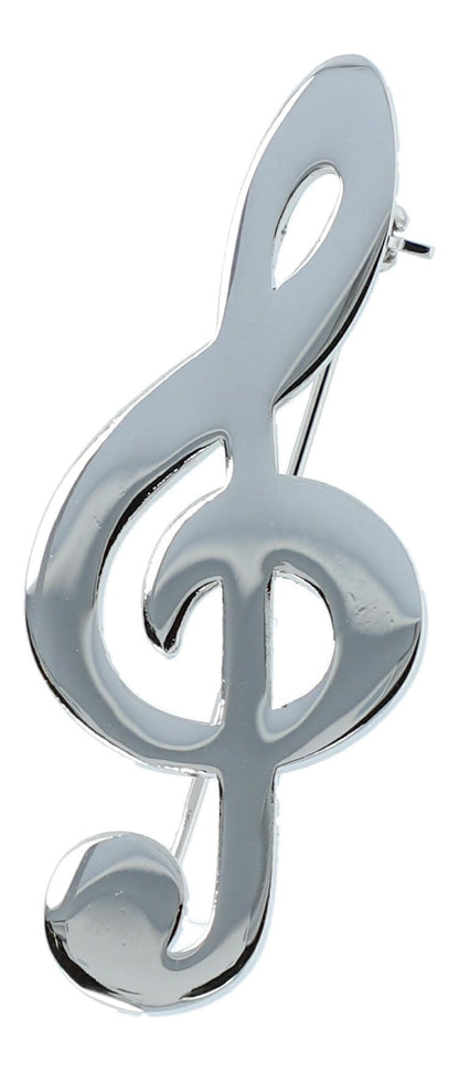 Instrument brooch, various designs, silver-plated