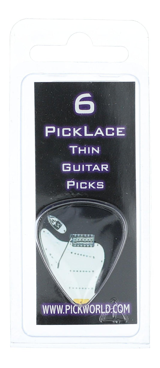 Set of 6 electric guitar picks, thin version