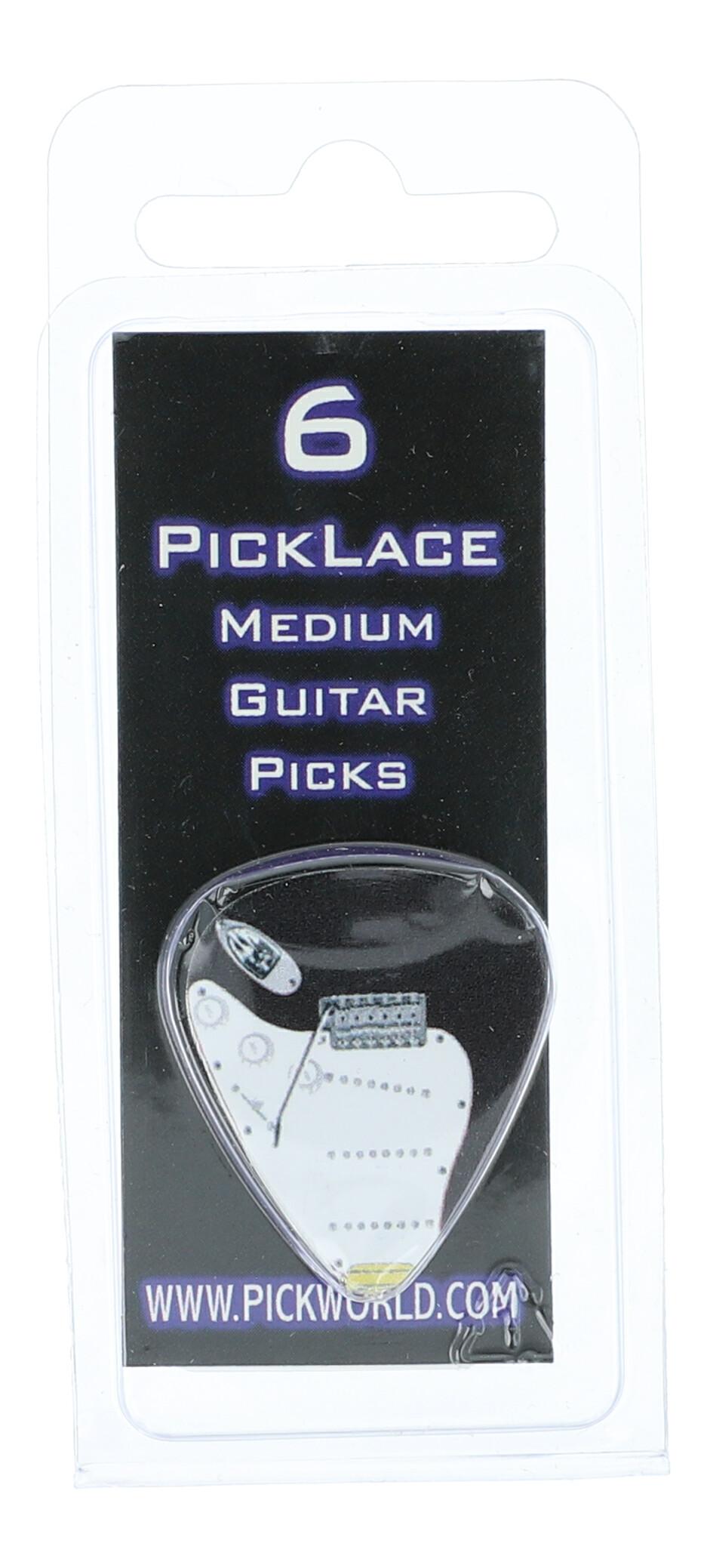 Set of 6 electric guitar picks, medium