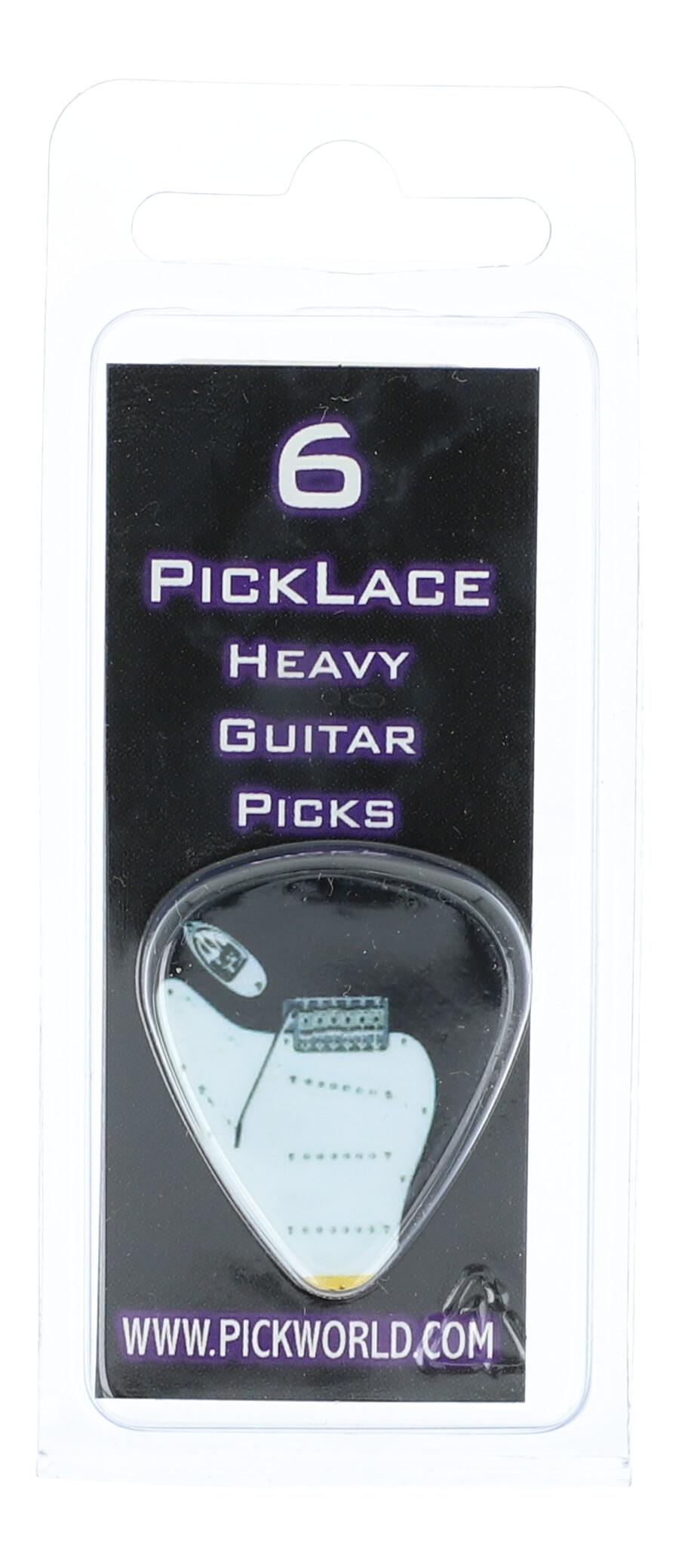 Set of 6 electric guitar picks, heavy version