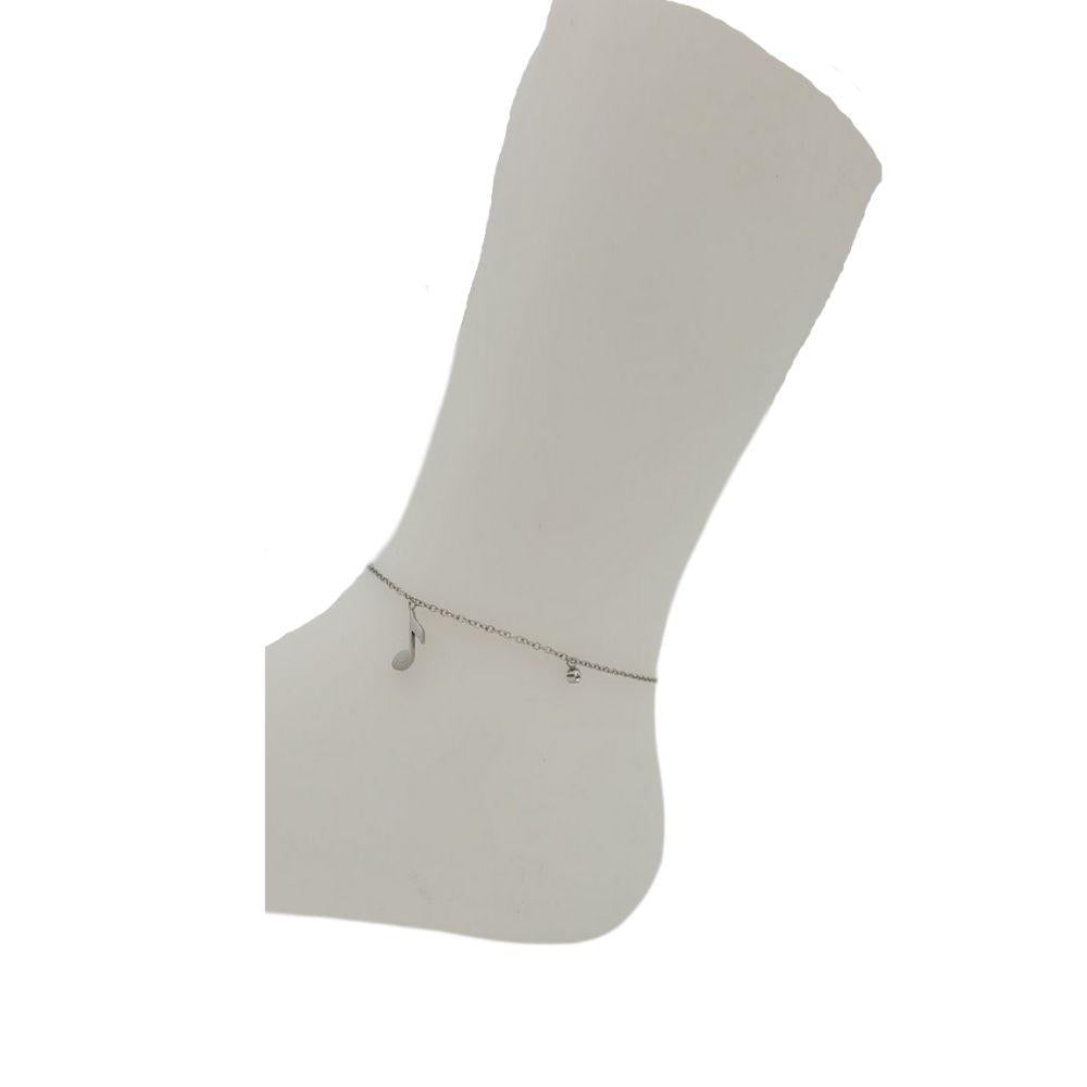 Music anklet with eighth note and crystal