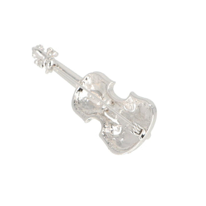 Brosche Violine mit Schmucksteinen in Geschenkbox, Farbe silber
