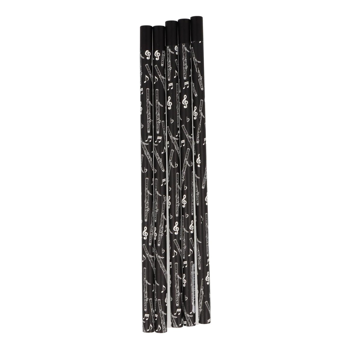 Pencils in black with musical motifs and magnetic head