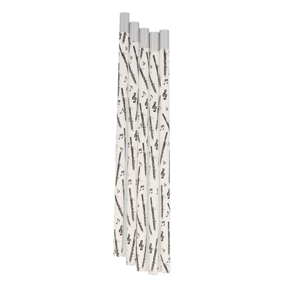 Pencils in white with musical motifs and magnetic head