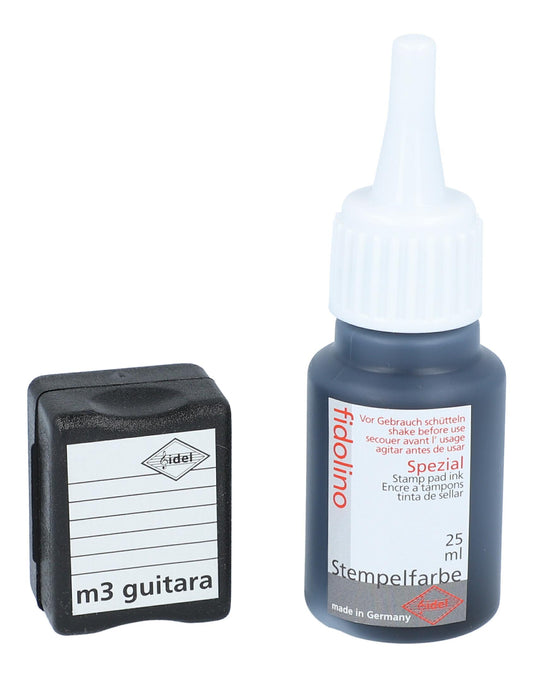 Fidolino-Set Notenlinien-Stempel m3 guitara und Stempelfarbe