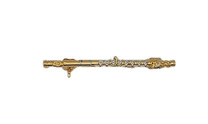 Brooch silver-plated or gold-plated, clarinet or flute