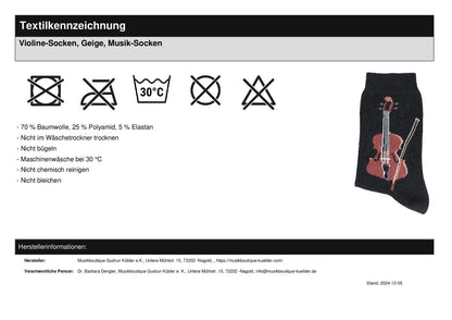 Violin Socks, Violin, Music Socks