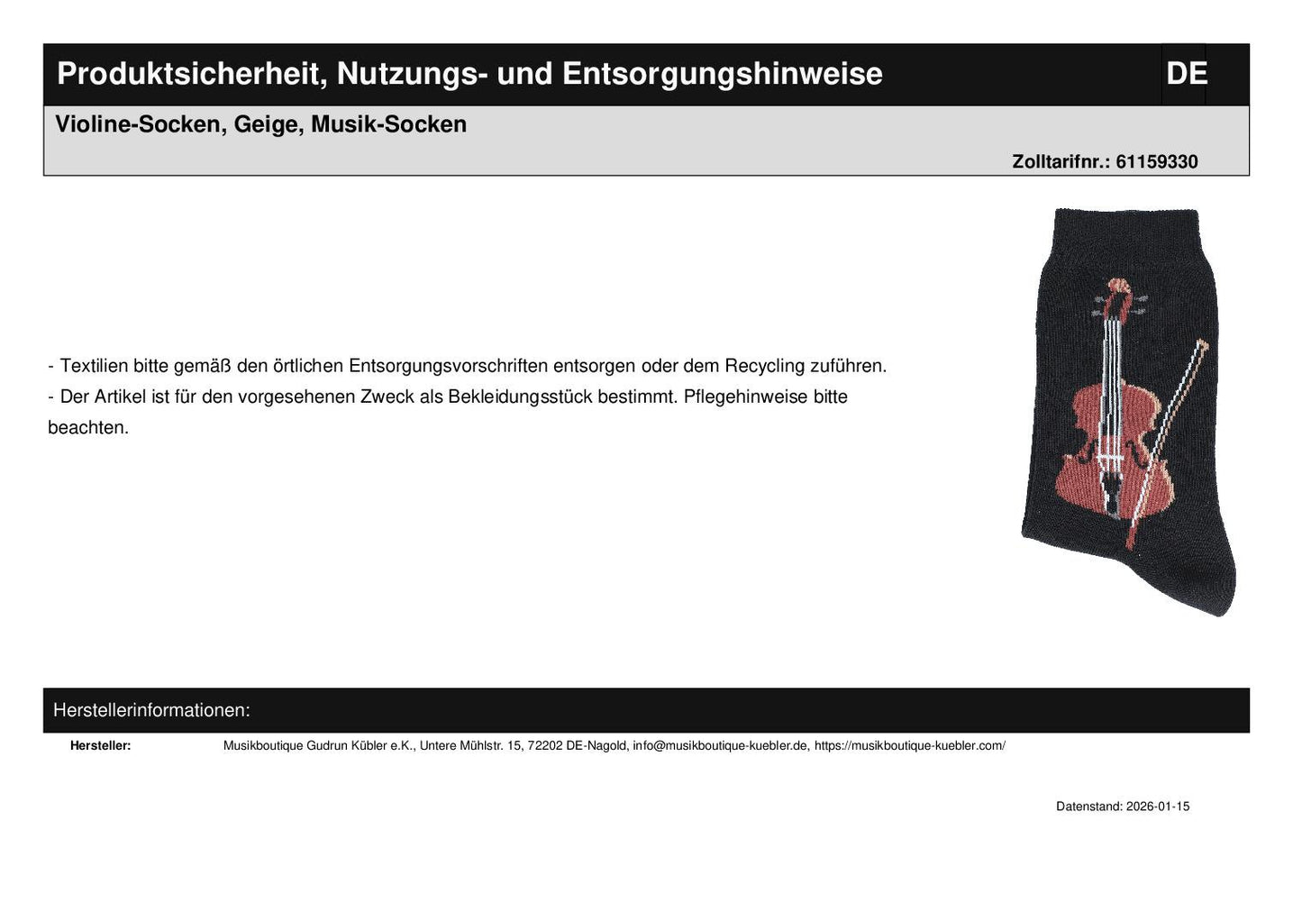 Violin Socks, Violin, Music Socks