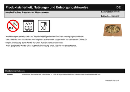 Musikalisches Ausstecher Geschenkset