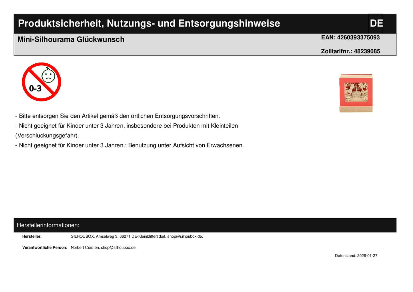 Mini-Silhourama Glückwunsch