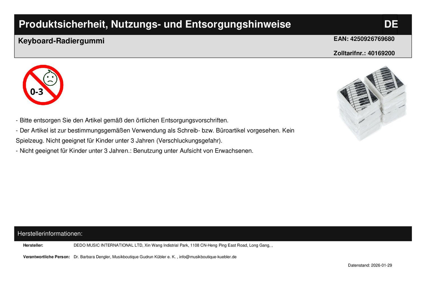 Keyboard-Radiergummi