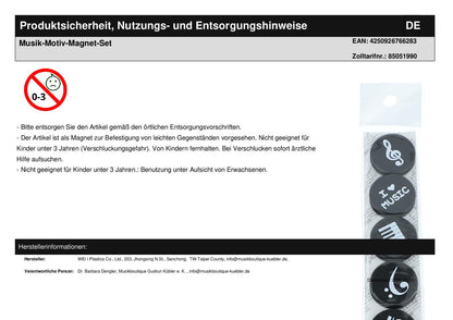 music motif magnet set