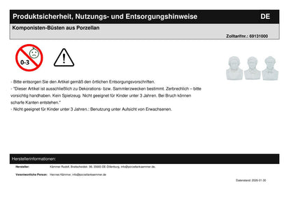 Komponisten-Büsten aus Porzellan
