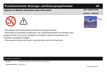 Spieluhr mit Melodie Zauberflöte, Motiv Bühnenbild