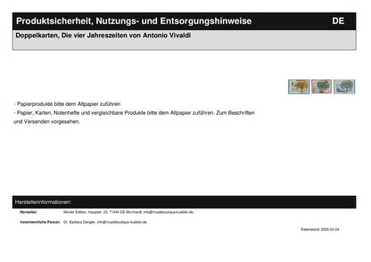 Double Cards, The Four Seasons by Antonio Vivaldi