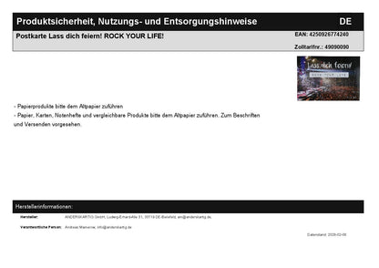 Postcard Let's celebrate! ROCK YOUR LIFE!