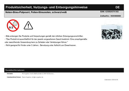 Noten-Streu-Potpourri, Folien-Streunoten, schwarz/weiß