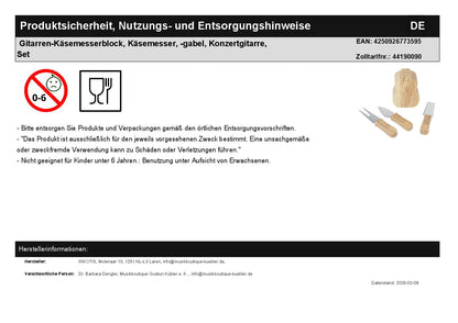 Guitar Cheese Knife Block, Cheese Knife, Fork, Concert Guitar, Set