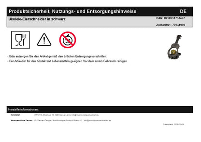 Ukulele egg slicer in black