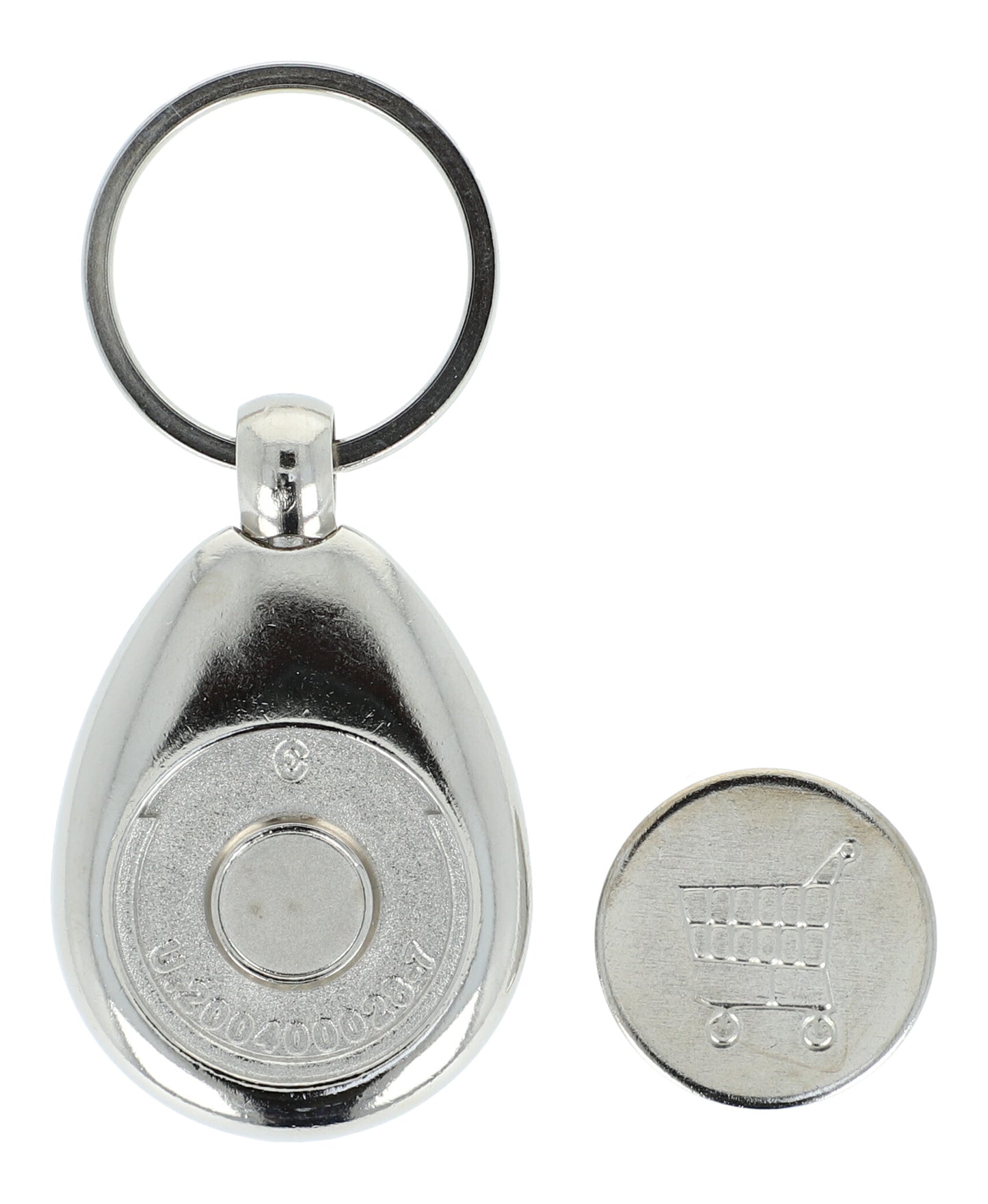 Keyring with musical motif and shopping chip, various instruments
