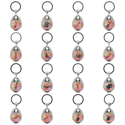 colorful keychains with instruments and musical motifs (double-sided)