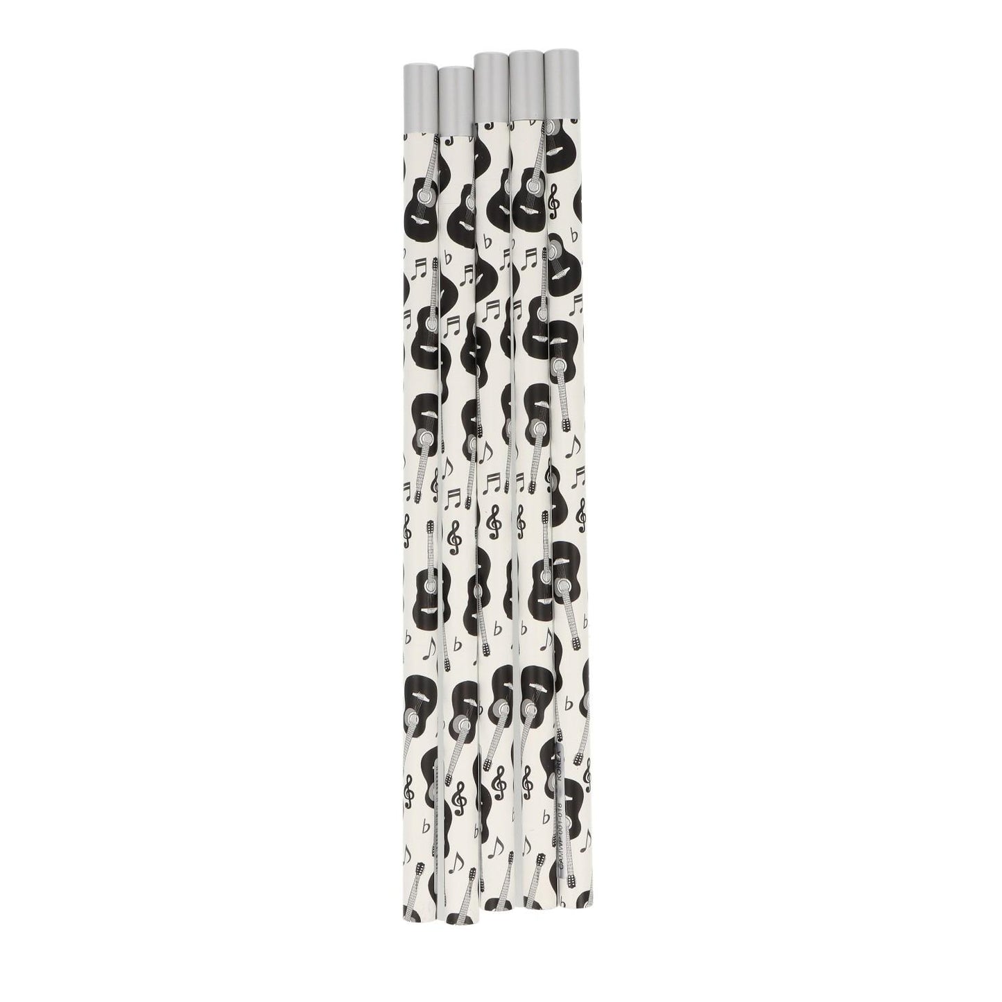 Pencils in white with musical motifs and magnetic head