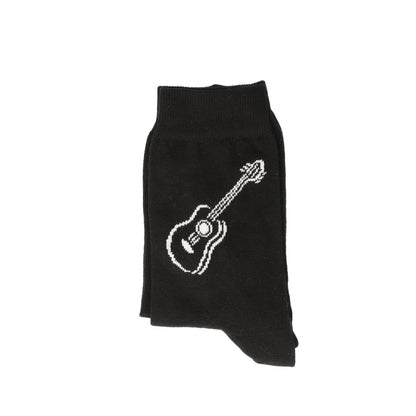 Socks with woven white concert guitar, music socks