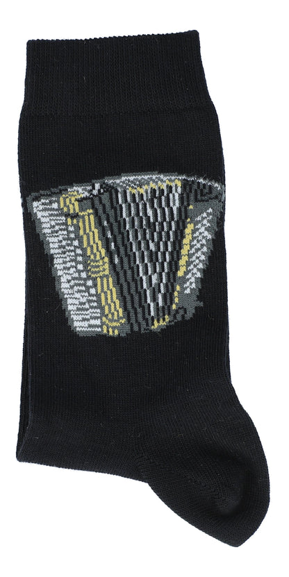 Socks with woven accordion, music socks