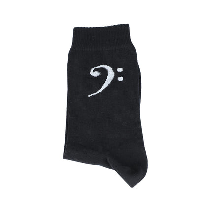 Bass Clef Socks, Black with Woven Bass Clef, Music Socks