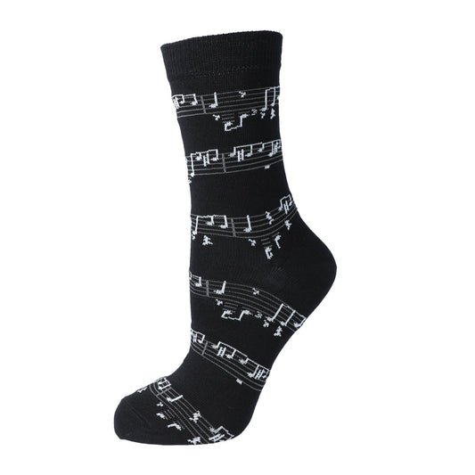 Socken mit weißen Notenlinien, Noten, Musik-Socken
