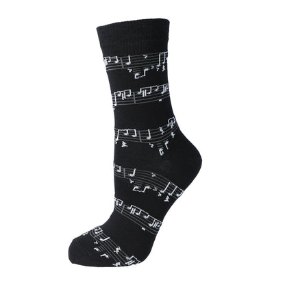 Socks with white musical notes, notes, music socks