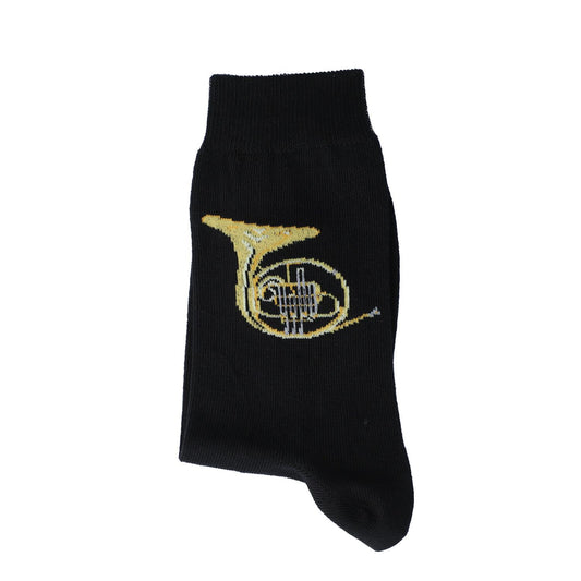 Socken mit eingewebtem Horn, Musik-Socken, Blasmusik