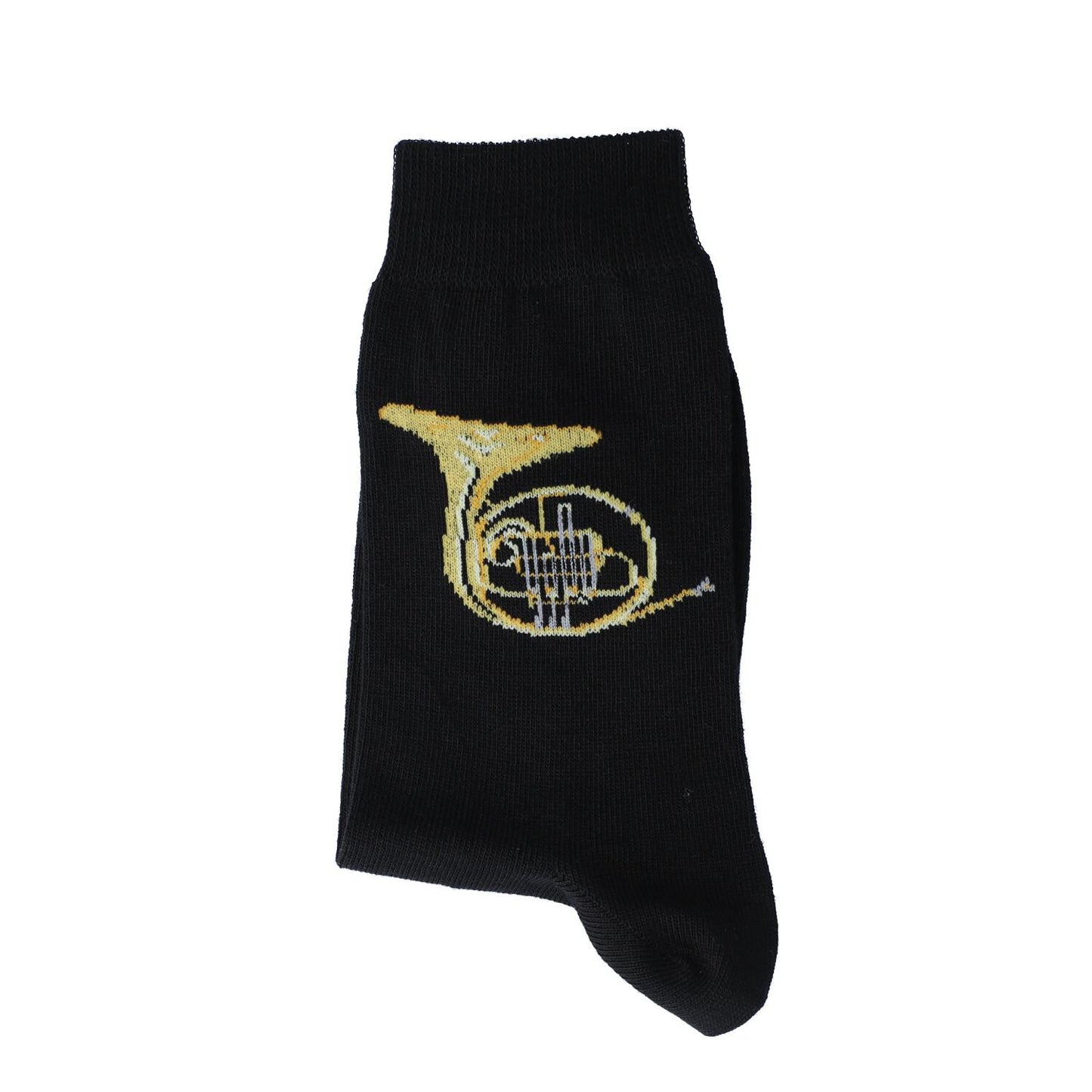 Socks with woven horn, music socks, brass music