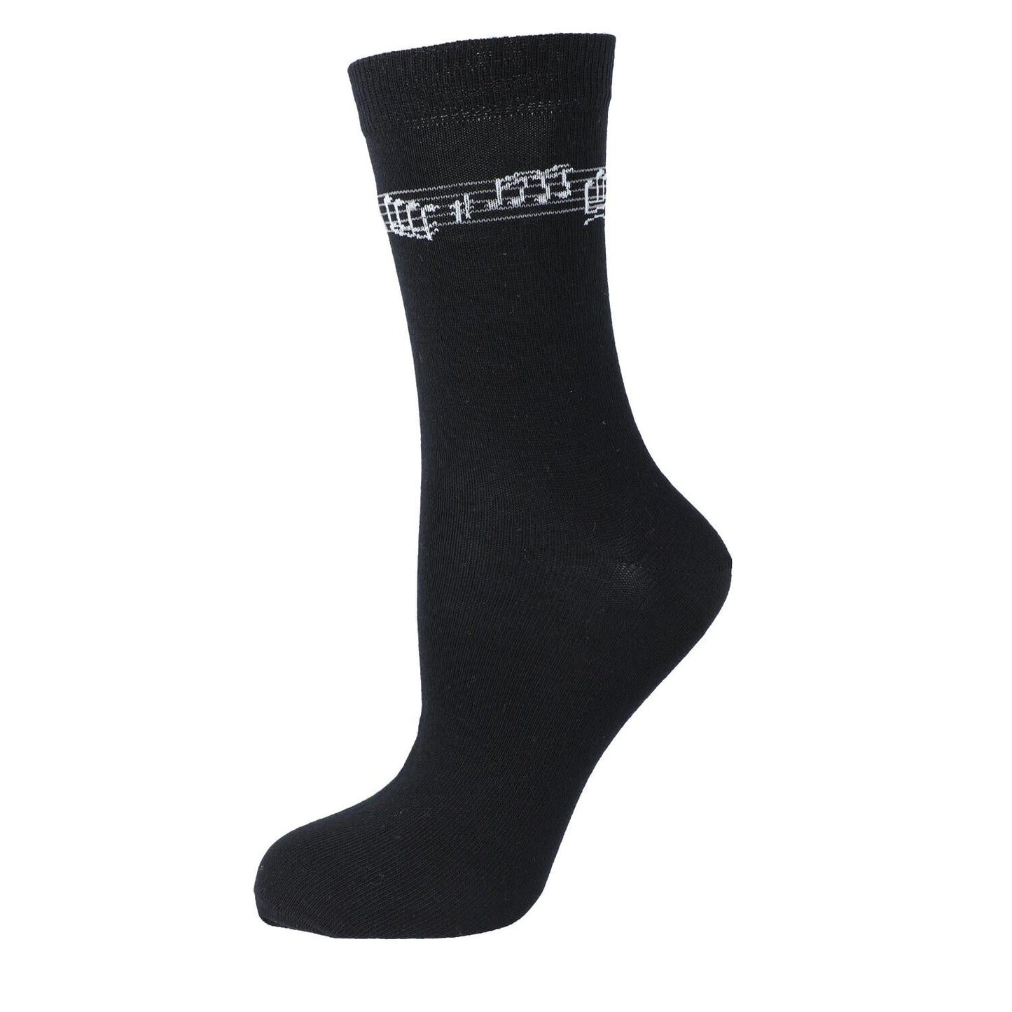 Socks with woven music note ribbon, notes, music line, music socks