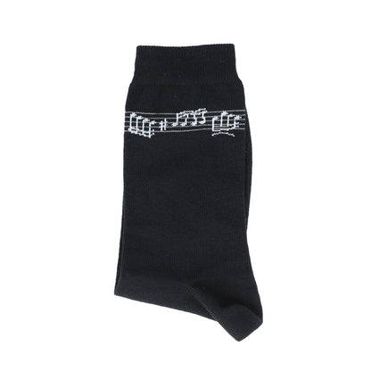 Socks with woven music note ribbon, notes, music line, music socks