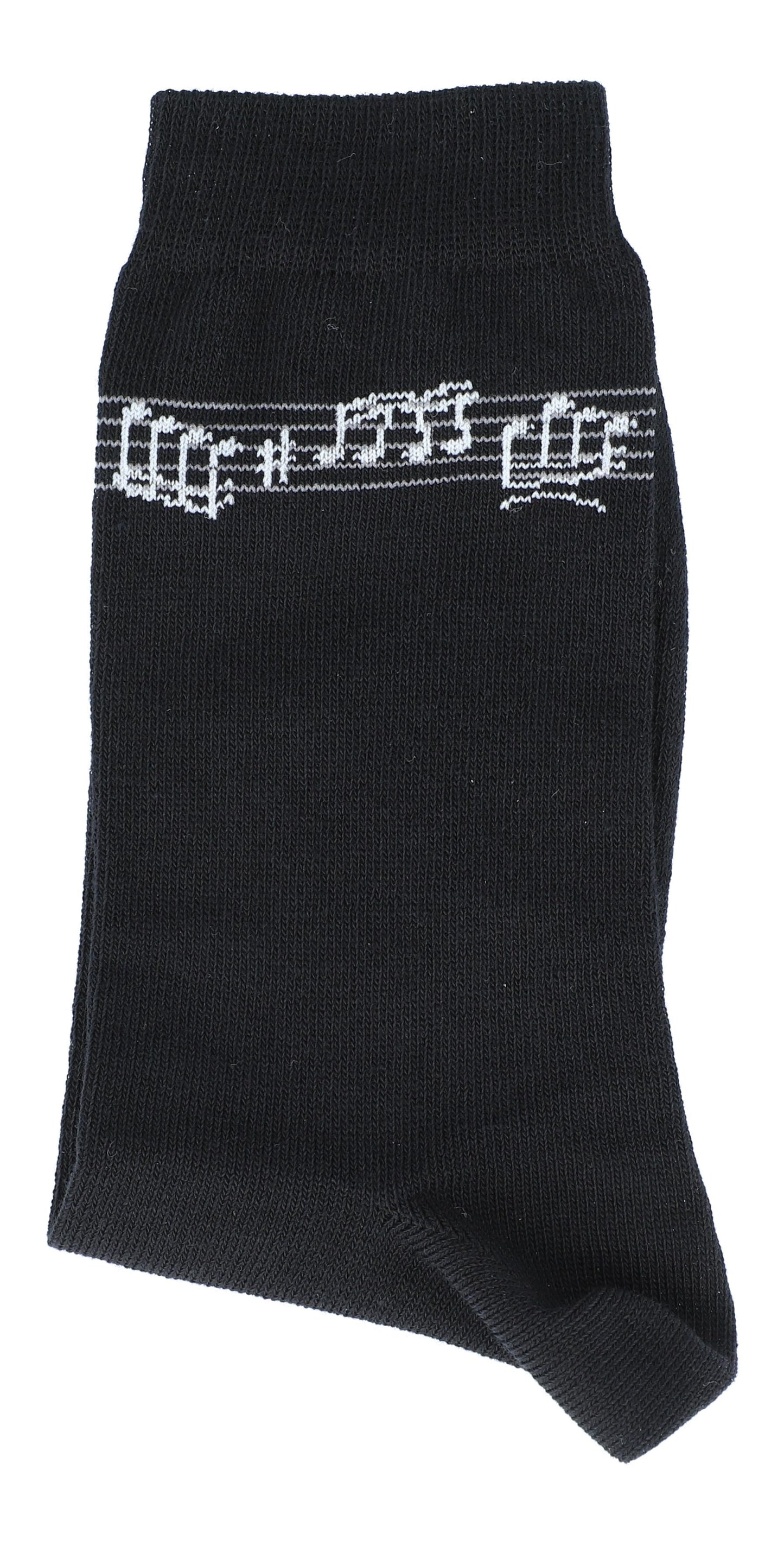 Socks with woven music note ribbon, notes, music line, music socks