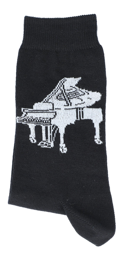 Socks with woven wings, concert grand piano, music socks