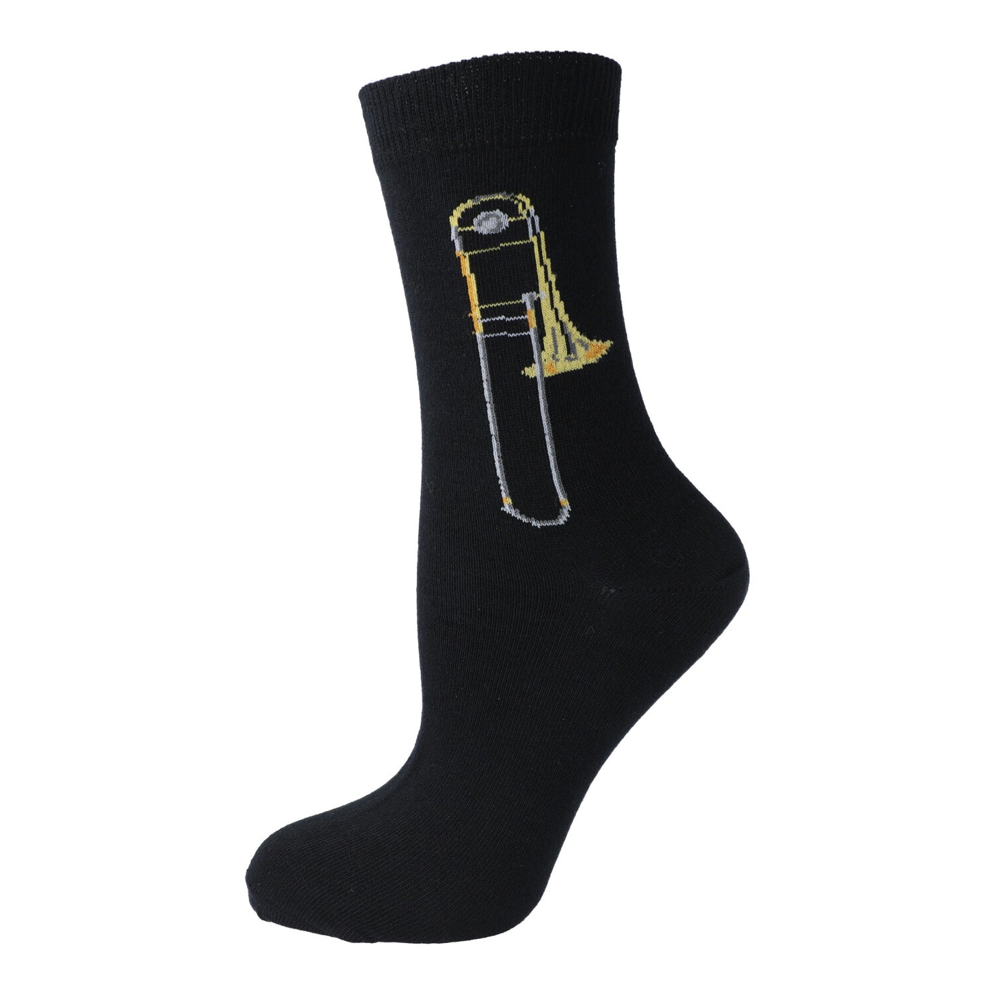 Socken mit eingewebter Posaune, Musik-Socken, Blasmusik