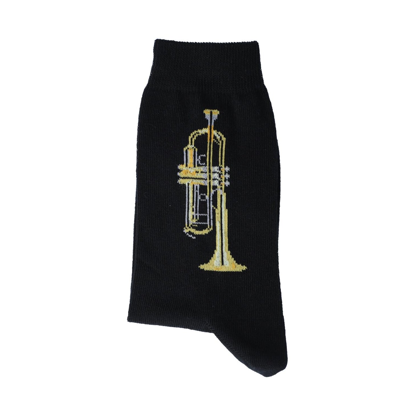 Socks with woven trumpet, music socks, brass music