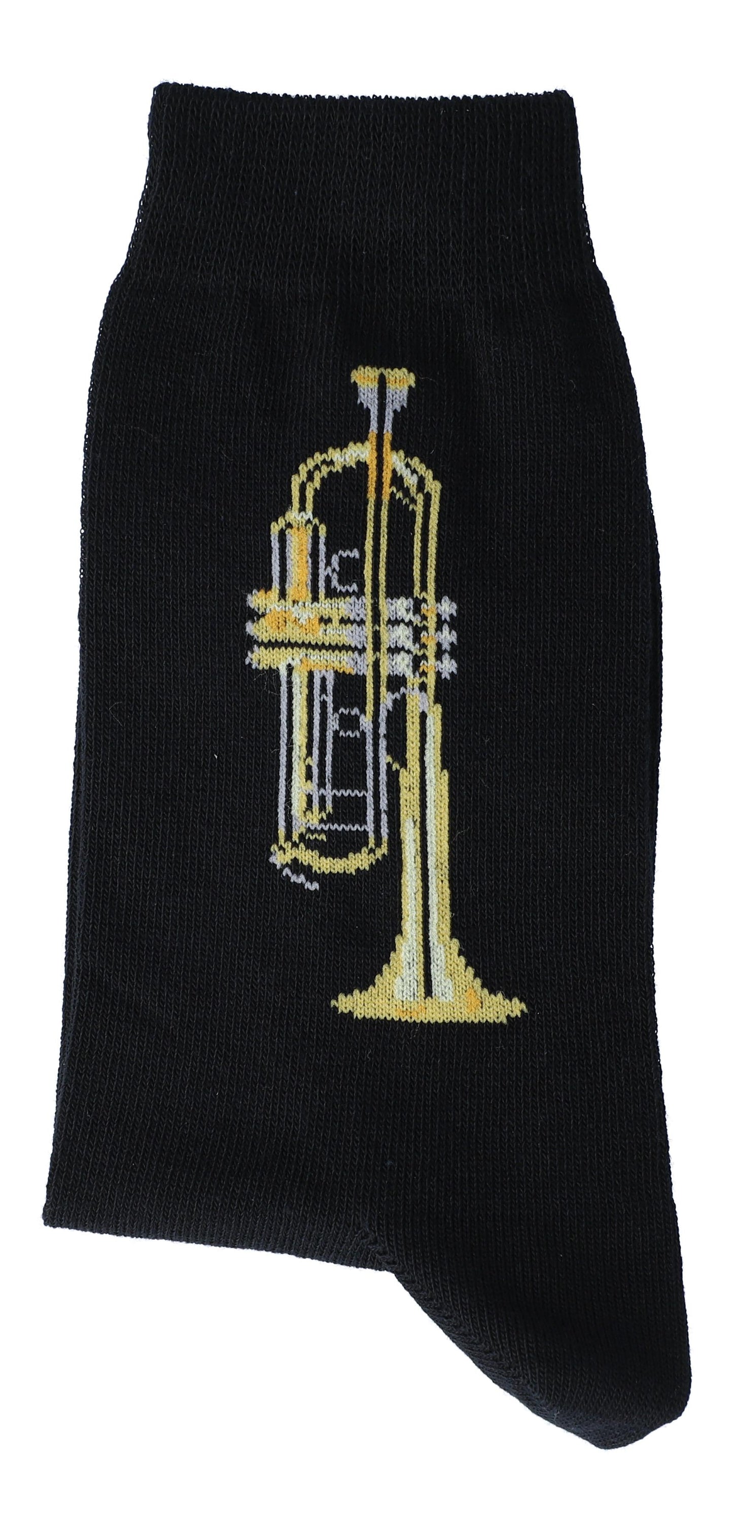 Socks with woven trumpet, music socks, brass music