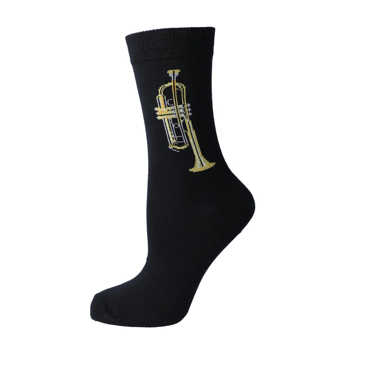 Socks with woven trumpet, music socks, brass music