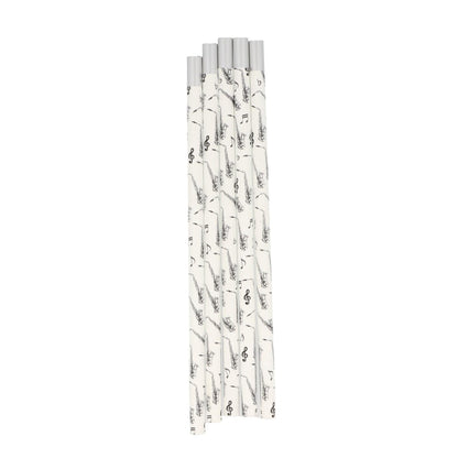 Pencils in white with musical motifs and magnetic head