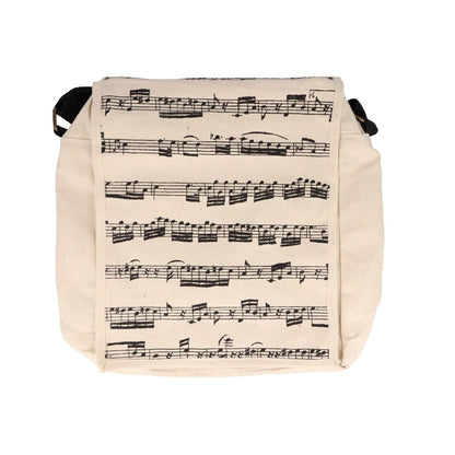 Canvas shoulder bag with music lines