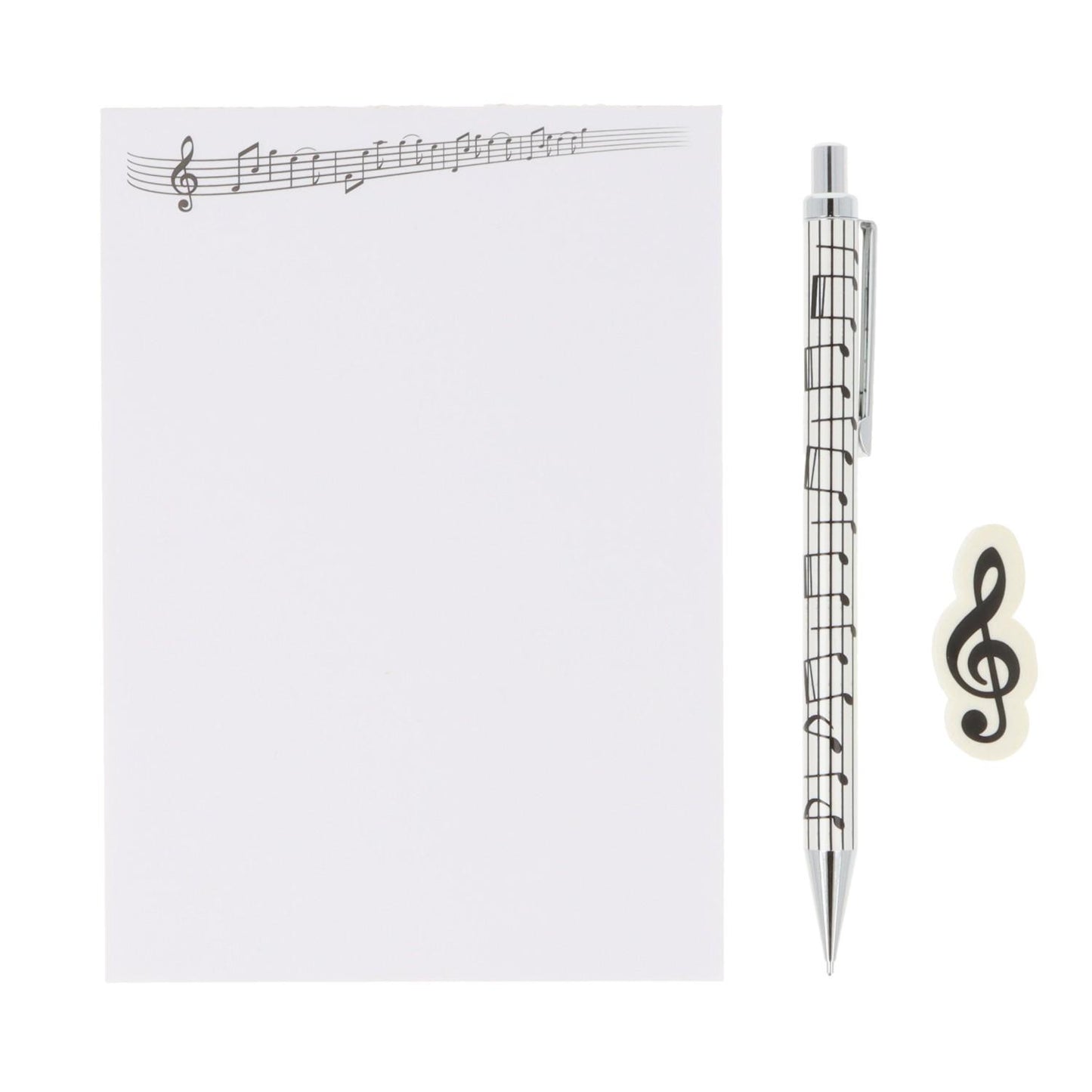 Schreibset mit Notizblock A6, Druckbleistift und Radiergummi